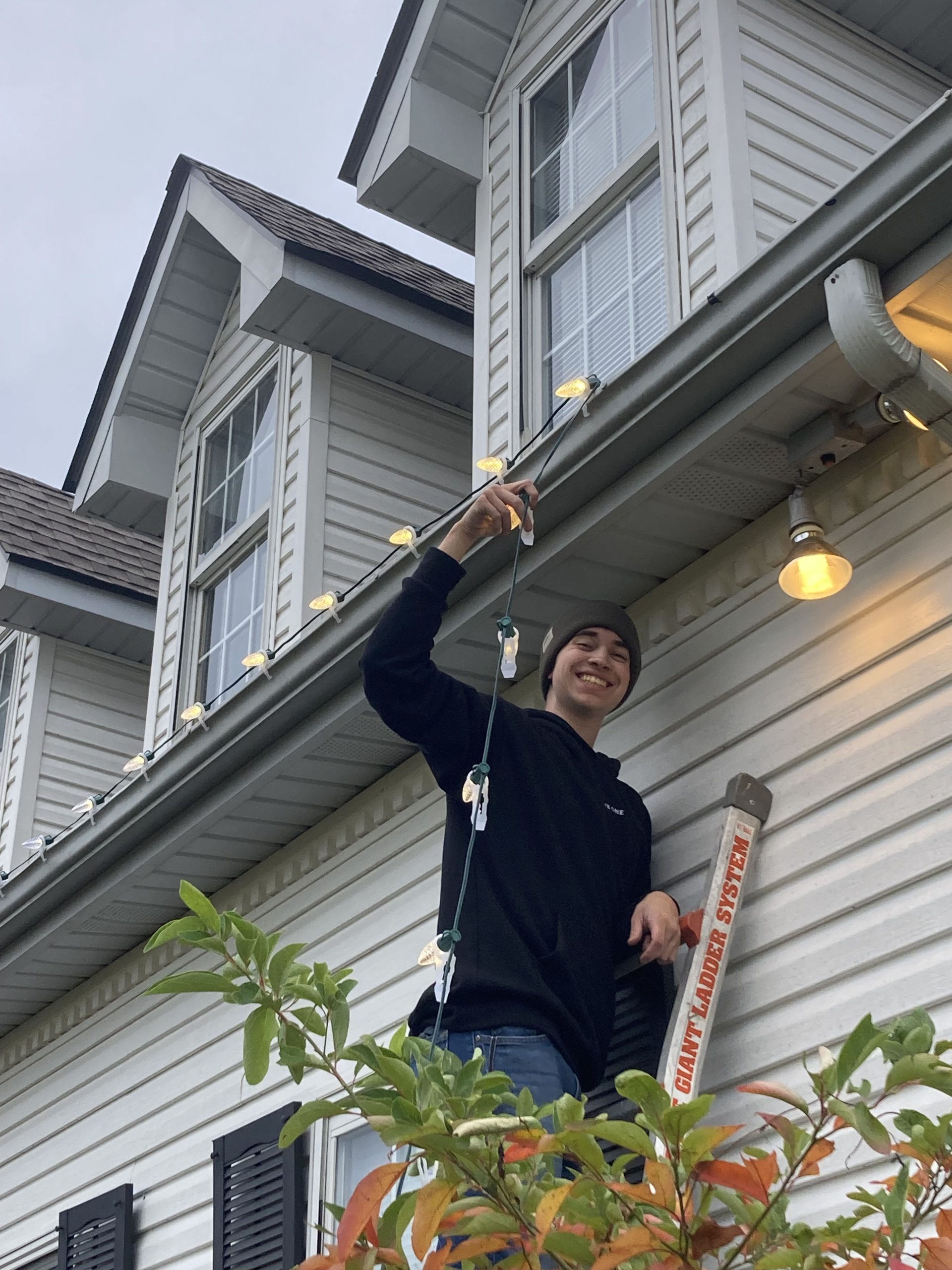 brother hanging lights
