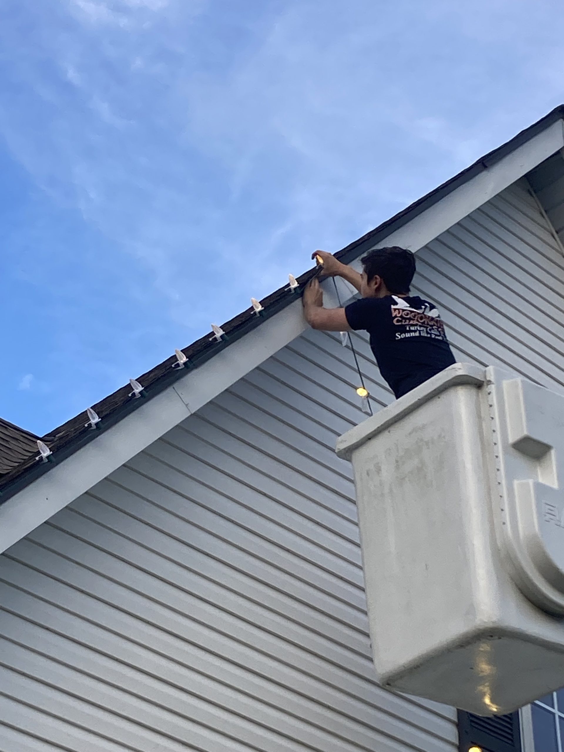 putting lights on a peak